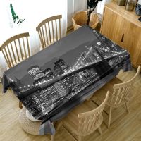 【cw】 3D City Night Scene Printing Rectangular Tablecloths for Table Home Decor Waterproof Oxford Cloth Tables Cover Picnic Manteles ！