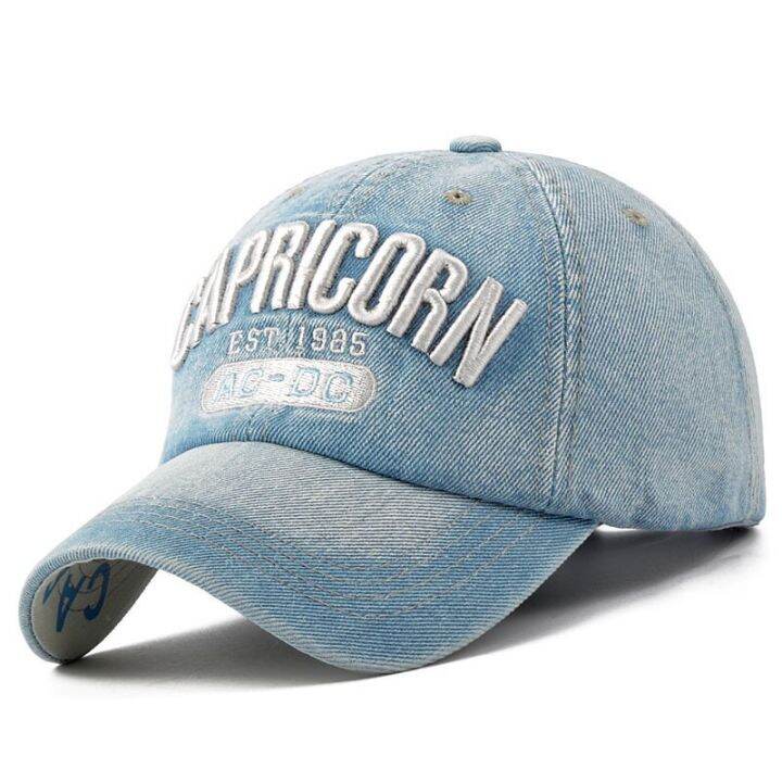 new-brand-capricorn-denim-baseball-cap-men-women-embroidery-letter-jeans-snapback-hat-casquette-summer-sports-cap-gorras