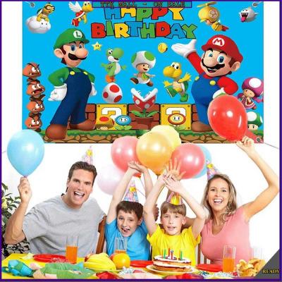 Super Mario Luigi Theme Cartoon Photography Background Cloth Party Banner Kids Birthday Party Needs High Quality banner party decoration photo photography background cloth