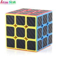 LS【ready Stock】3X3 Magic Cube สติ๊กเกอร์คาร์บอนไฟเบอร์ Smooth Speed Cube Children Decompression Puzzle Toys1【cod】