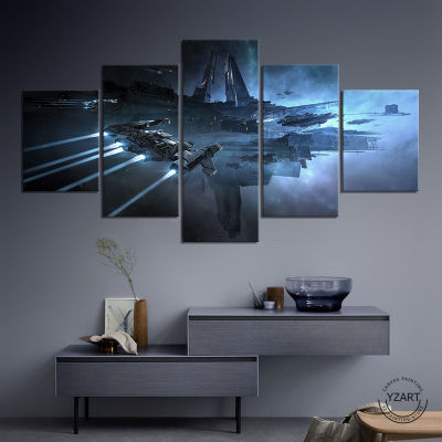 5pcs EVE Online Video Games Poster Canvas Painting Wall Art Living Room Decor