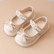 SGTWY Girls Sandals Children Shoes Pearl Bow Tie Hook Loop Princess Dance