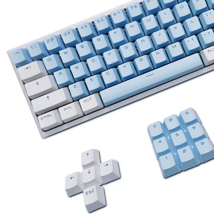 104 Key Blue White PBT Keycaps OEM Profile Double Shot Backlight Key ...