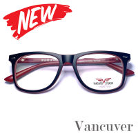 กรอบแว่นตา สำหรับตัดเลนส์ แว่นสายตา แว่นตา รุ่น Vancuver 3012 C-4 สีดำตัดแดง ทรงรี ขาสปริง วัสดุ พลาสติกพีซี เกรดเอ เบา เหนียว ไม่แตกหัก