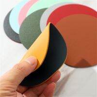 【CW】 1pcs Cup Double-sided Two-tone Round Leather Plate Soft Durable Non-slip Dinner for Table Coaster