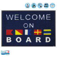 พรมแต่งบ้าน พรมปูพื้น พร้อมคุณสมบัติกันลื่น ENTER+EXIT-Welcome on board ยี่ห้อ Wash+Dry/ size: 50x75 cm