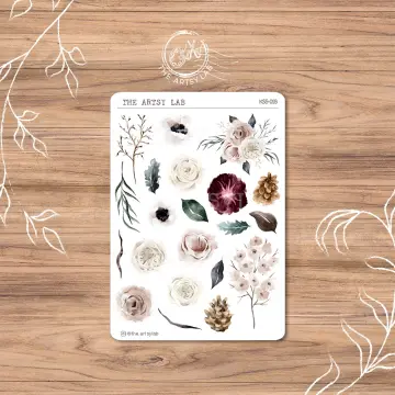 Summer Botany Sticker Sheet Bullet Journal Stickers, Planner