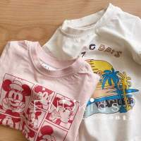 2023ฤดูร้อนใหม่เด็กการ์ตูน Tees รอบคอแฟชั่นเด็ก T เสื้อผ้าฝ้ายสาวลำลอง Mickey เสื้อยืดเสื้อผ้า Child