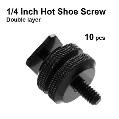 10 pcs 1/4 quot; Hot Shoe Screw Mount Adapter Double layer Tripod Screw for Camera Hot Shoe Flash Hot Shoe Accessories