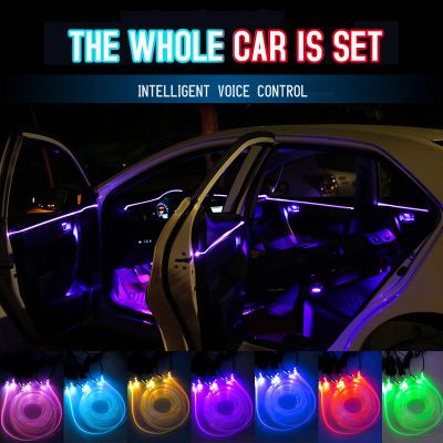 Led Car Interior Decorative Lighting Backlight RGB Multiple Modes App Sound Control Mood Lamp Bar Auto Ambient Neon Light Strip