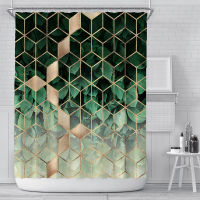 Black and White Gray Gradient Shower Curtain Nordic Cube Simple Geometric Bathroom Curtain Waterproof Shower Curtains