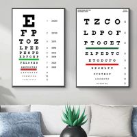 ♣☌▫ Modern Eye Test Eye Chart Snellen Vision Test คลาสสิกสายตาโปสเตอร์ภาพวาดผ้าใบ Wall Art พิมพ์รูปภาพสำหรับตกแต่งบ้าน