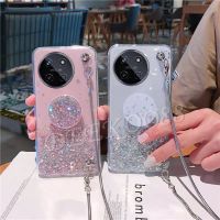 เคสโทรศัพท์สำหรับ Realme11 RealmeC51 NFC Realme 11 NFC C51 4G 2023สายโซ่เคสสมาร์ทโฟนใหม่พร้อมที่ยึดขาตั้งฝาหลังเคสอ่อนดาวแวววาว