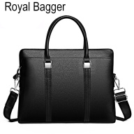 Royal Bagger Laptop Briefcase Handbag For Men Genuine Cow Leather Business thumbnail
