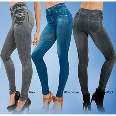 【CC】 Ogilvy Mather Leggings 2020 Fashion Faux Denim Jeans Printing Leggins Pants