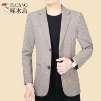 ,Woodpecker Middle-Aged Mens Suit Jacket Mens Slim Korean Style2021New Jacket Top Leisure Suit Handsome W2OC