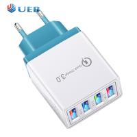 USB Charger Fast Charging Charge QC 3.0 Quick Charger 4 Ports LED Light Phone Charge Adapter