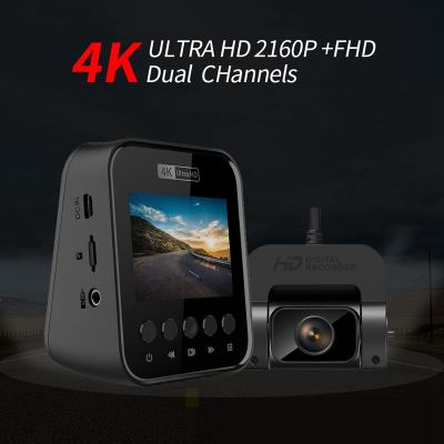 Dash Cam 4K WiFi GPS Front and Rear View Camera Car DVR Automatic Recorder Night Vision 24H Parking Monitor