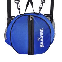 Basketball Shoulder Bag Portable Round Ball Bag Single Soccer Volleyball Softball Storage Bag 2 Side Pockets