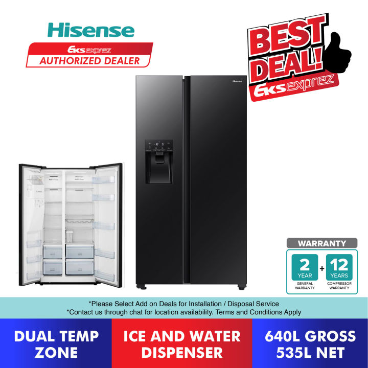 [FREE DELIVERY] Hisense Side by Side Inverter Fridge (640L ...