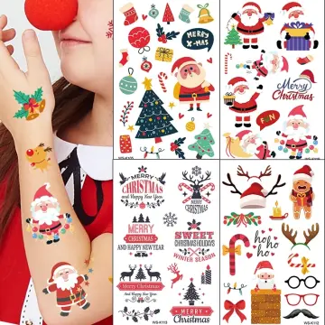 Christmas Glitter Tattoo Kit  Festive Stencils  Temporary Tattoo Store