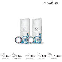 คอนแทคเลนส์สี รายวัน PEGAVISION รุ่น Travel Light สี Blue (set 2 กล่อง/10 เลนส์)