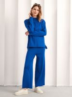 【DT】hot！ Knitted 2 Piece Set Womens Outfits Matching Muslim Wide Leg Pants Knit Tracksuit