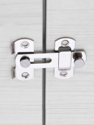 90 Degree Right Angle Door Latch Hasp Bending Latch Barrel Bolt with Screws for Doors Buckle Bolt Sliding Lock Door Hardware Locks Metal film resistan