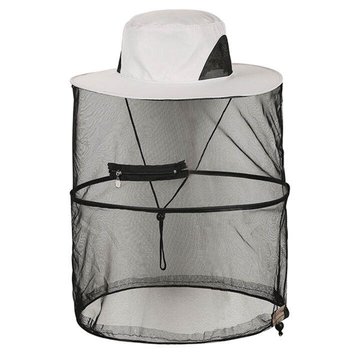 hot-mosquito-cap-with-hidden-net-mesh-repellent-insect-bee-protection-casual-outdoor-sunscreen-fishing-cap-foldable-mosquito-hat