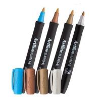 Electro48 Artline  ปากกาเมทัลลิค อาร์ทไลน์ หัวกลม SUPREME ชุด 4 ด้าม (สีทอง,เงิน,บรอนซ์,น้ำเงิน) เขียนได้ทุกพื้นผิว