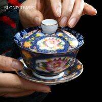 （glistening shop）160Ml Jingdezhen Chini มือคุณภาพสูง PaintedBowl ChineseTea ชุด Drinkware