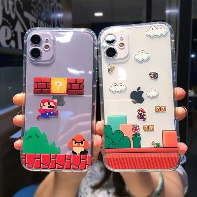 [สินค้าใหม่ในสต็อก] Super Mario Bros Mickey Minnie เคสโทรศัพท์สำหรับ iPhone 13 12 11 14 Pro Max Mini XR XS สูงสุด8X7 SE 2020การ์ตูนน่ารักฝาหลัง