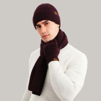 Warm Suit Autumn And Winter Mixed Color Knitting Wool Thick Hat Scarf Gloves Three Pieces