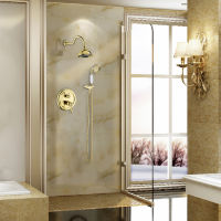 Free Shipping BECOLA Bathroom Concealed Shower Faucet High Quality Gold and Chrome Shower Set Wall Mounted B-2201