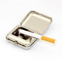 5 Pcs Square Ashtray Outdoor Travel Mini Ash tray With Lids Stainless Steel Sealed Outdoor Ashtray Pocket Ashtray Travel Tray