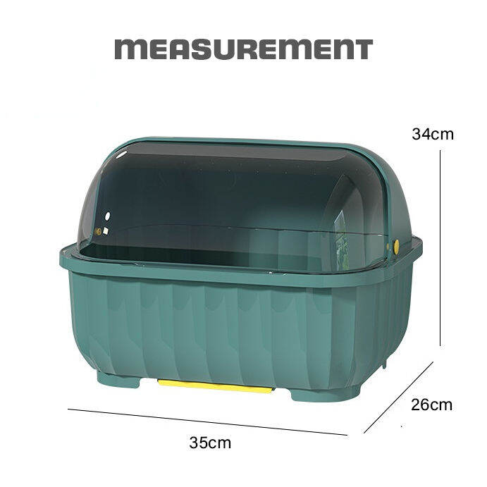 DISH RACK WITH LID Dish Drainer With Cover Kitchen Dishes Rack Dishware