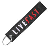 20 PCS Black LIVE FAST Key Holder for Cars and Motorcycles Car Key Chains Fashion Car Keychains Jewelry