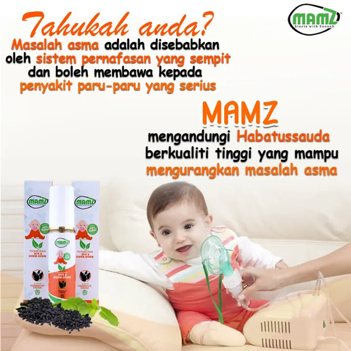 MAMZ SPRAY minyak Pati Habatus Saudah Bayi Cair Kahak dan Lendiran