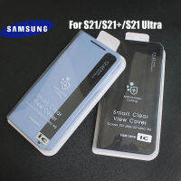 Original Samsung Galaxy S21 Ultra 5G G998U1 S21Plus G996B S21 + สมาร์ทวิวกรณีพลิก S 21หนังนอนอัตโนมัติป้องกัน Shell