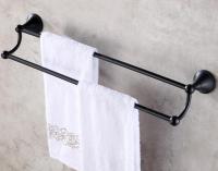 ❣ Wall Mounted Black Oil Rubbed Antique Brass Bathroom Double Towel Bar Towel Rail Holder Bathroom Accessory mba853