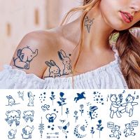 juice tattoo natural fruit ink body art painting Semi-permanent tattoo sticker lasting 7-15 days cartoon anime rabbit elephant Stickers