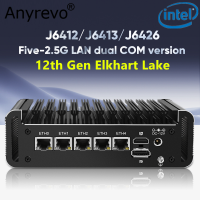 12th Gen Intel 2.5G Router Celeron J6413 J6412 5x I226-V 2500M Fanless คอมพิวเตอร์ขนาดเล็กไฟร์วอลล์คอมพิวเตอร์ Proxmox ESXi AES-NI สนับสนุนสามจอแสดงผล PfSense