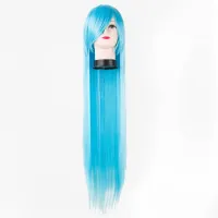 Sky Blue Wig Fei-Show Synthetic Heat Resistant Fiber 100CM/40 Inches Straight Hair Halloween Carnival Costume Cos-Play Hairpiece