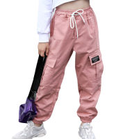 Pants For Girls Solid Pants Girls Fashion Drawstring Child Trouser Teenage Child Girl Cargo Pants For Kids Clothes 8 10 12