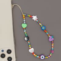 Smile Case Women Colorful Pottery Cell Pearl Rope Cord Strap Phone New