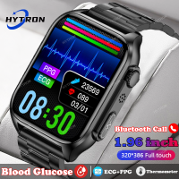 HYTRON ใหม่บลูทูธน้ำตาลในเลือด ECG PPG ดูสมาร์ทอัตโนมัติอินฟราเรดเลือดออกซิเจนอัตราการเต้นหัวใจความดันโลหิตนาฬิกาสุขภาพ