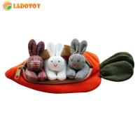 Mini Cute Rabbit Dolls 3 Colors Portable Rabbit in Stationery Box Washable Charming Rabbit Plushies Money Box for Kid Easter Gift