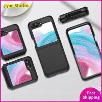 JIYAN2866 ป้องกันการกระแทก สำหรับ Z flip 5 Case บานพับแบบบานพับ พีซีทีพียู ตัวป้องกันโทรศัพท์มือถือ ของใหม่ ชุดเกราะป้องกัน ฝาปิดโทรศัพท์ สำหรับ Samsung Galaxy Z Flip5 โทรศัพท์สำหรับโทรศัพท์