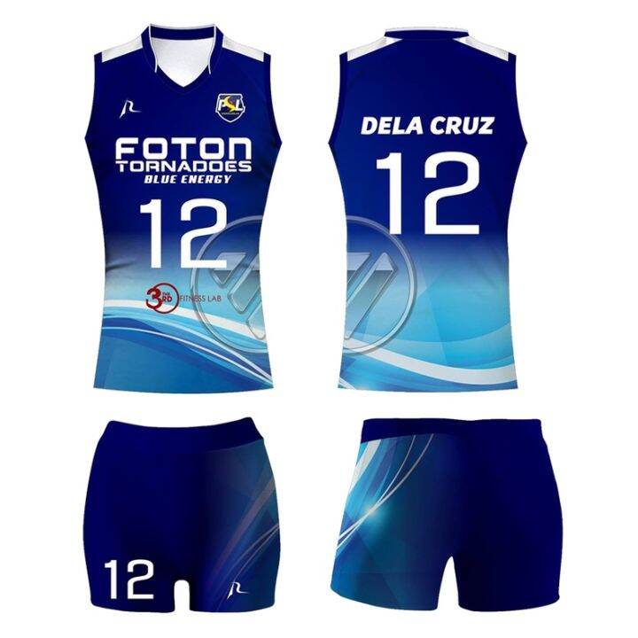 FOTON Blue Energy Volleyball Team Customized Name and Number Volleyball Jersey for Men PSLFoton
