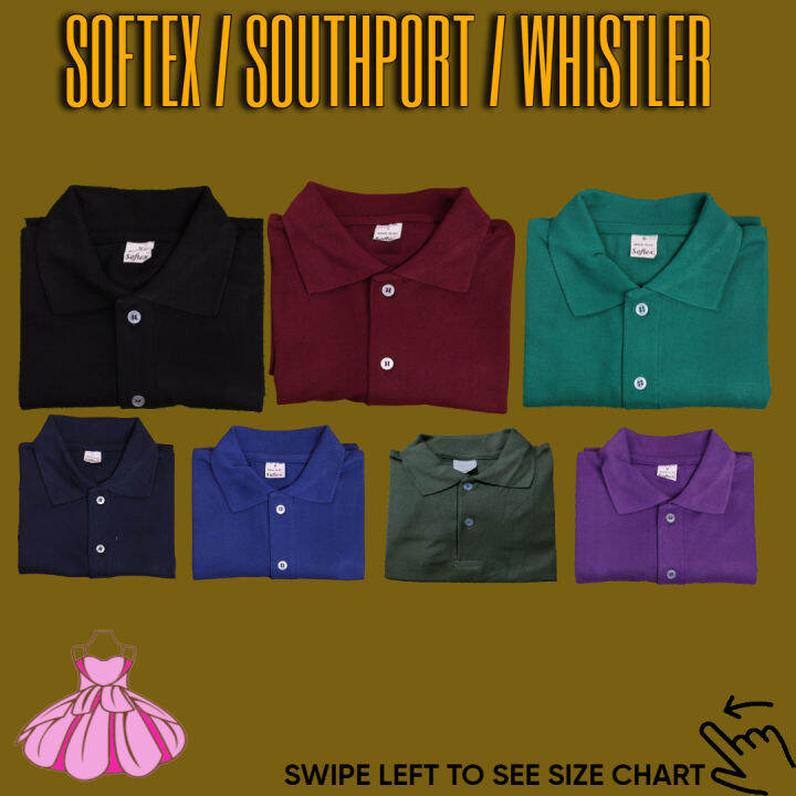 Plain Polo Shirt Unisex Softex Southport Whistler Dark Colors 